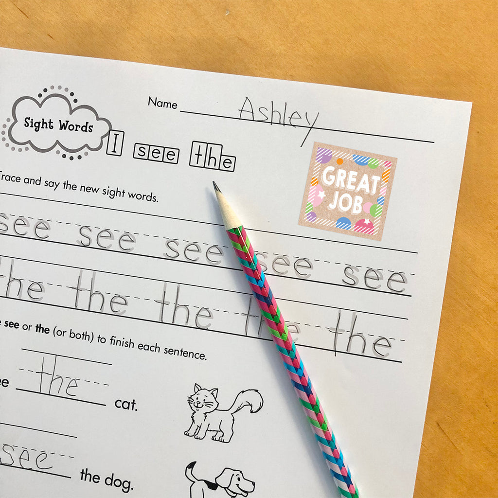 Krafty Pop Colorful Kraft Reward Stickers