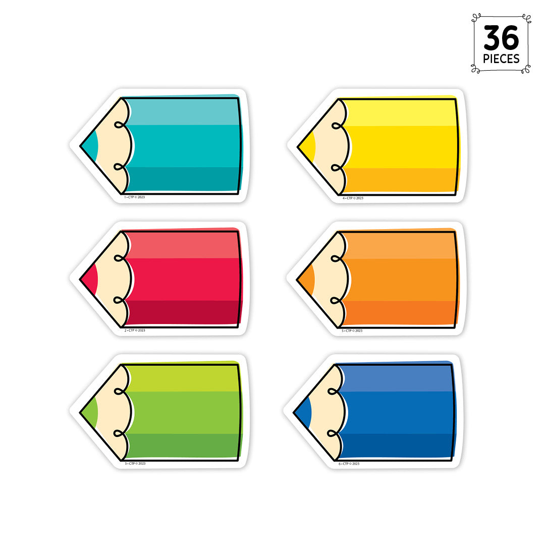 Core Decor Colorful Doodle Pencils 3" Designer Cut-Outs