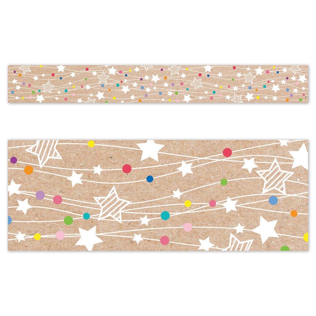 Krafty Pop Colorful Kraft Stars on Strings EZ Border