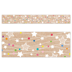 Krafty Pop Colorful Kraft Stars on Strings EZ Border