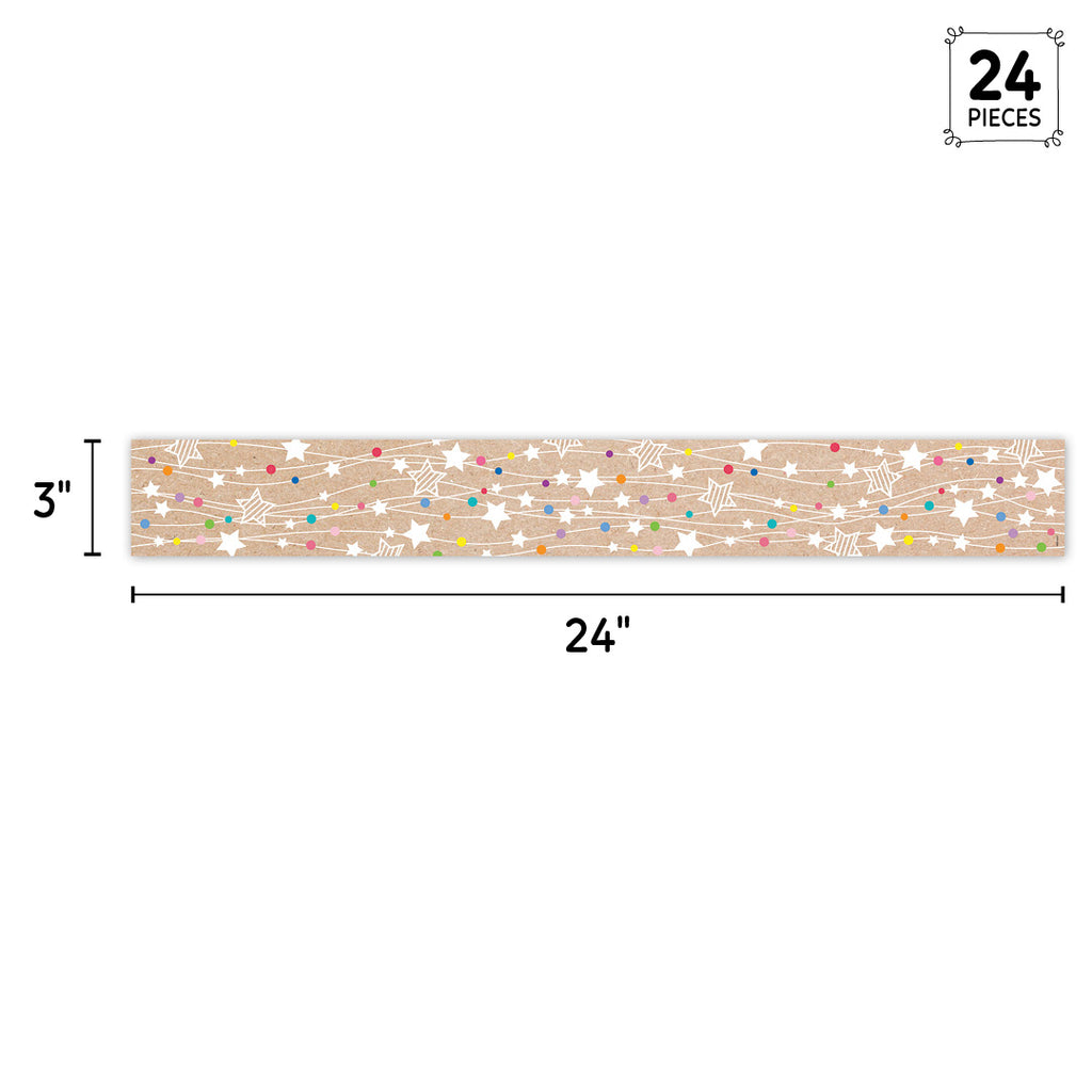 Krafty Pop Colorful Kraft Stars on Strings EZ Border