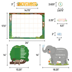 Jungle Friends Calendar Set Bulletin Board