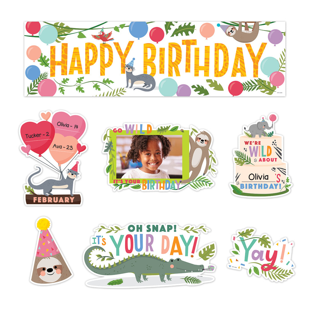 Jungle Friends Happy Birthday Mini Bulletin Board