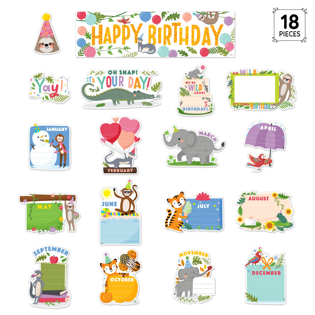 Jungle Friends Happy Birthday Mini Bulletin Board