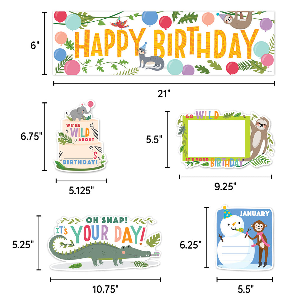 Jungle Friends Happy Birthday Mini Bulletin Board