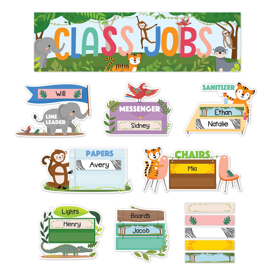 Jungle Friends Class Jobs Mini Bulletin Board