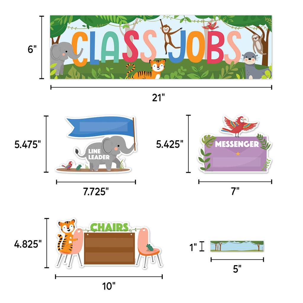 Jungle Friends Class Jobs Mini Bulletin Board