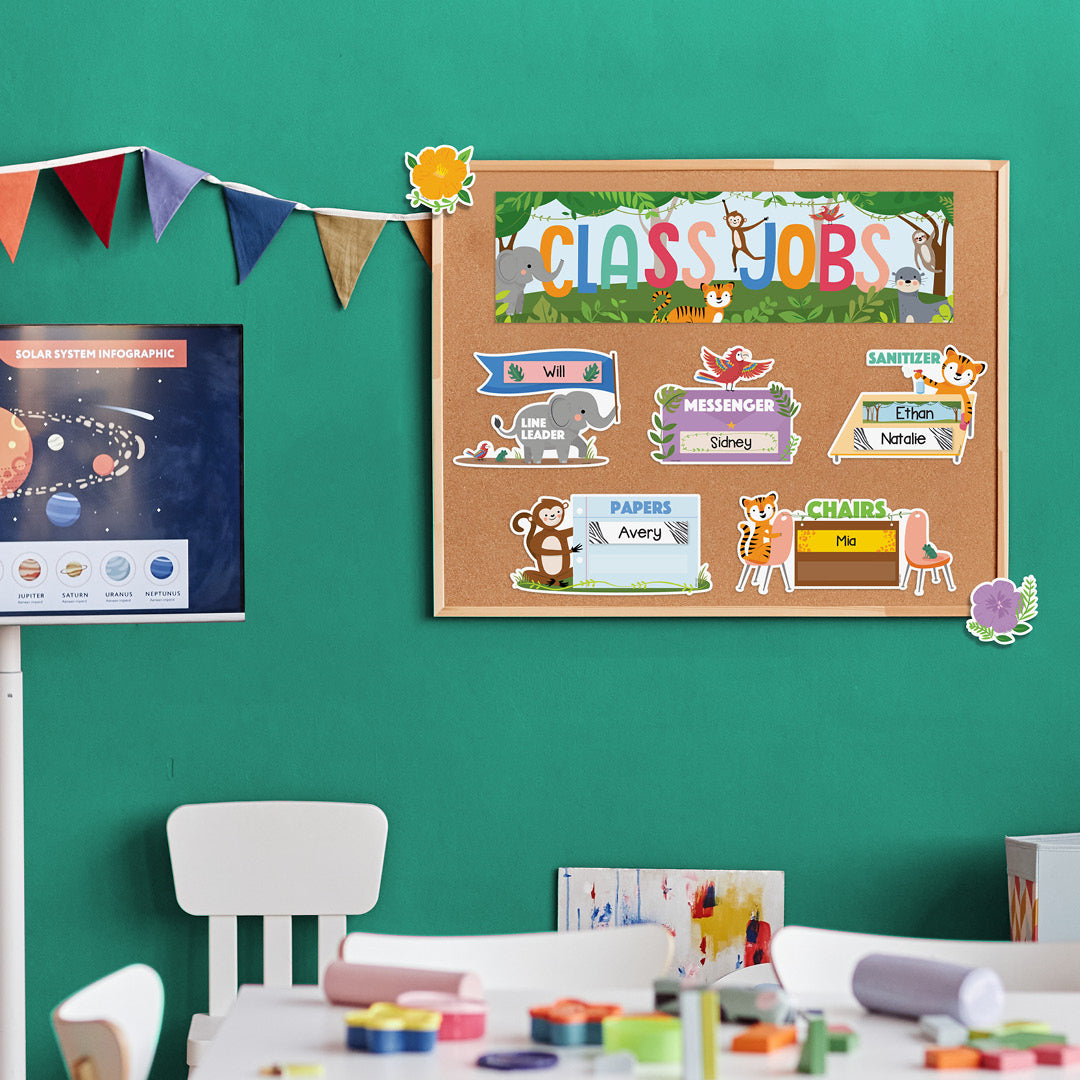 Jungle Friends Class Jobs Mini Bulletin Board