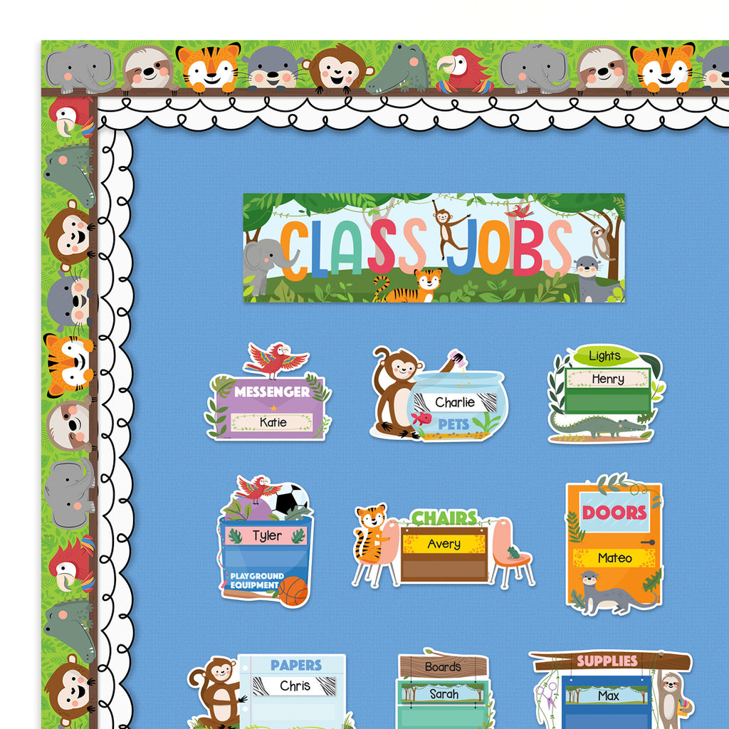 Jungle Friends Class Jobs Mini Bulletin Board