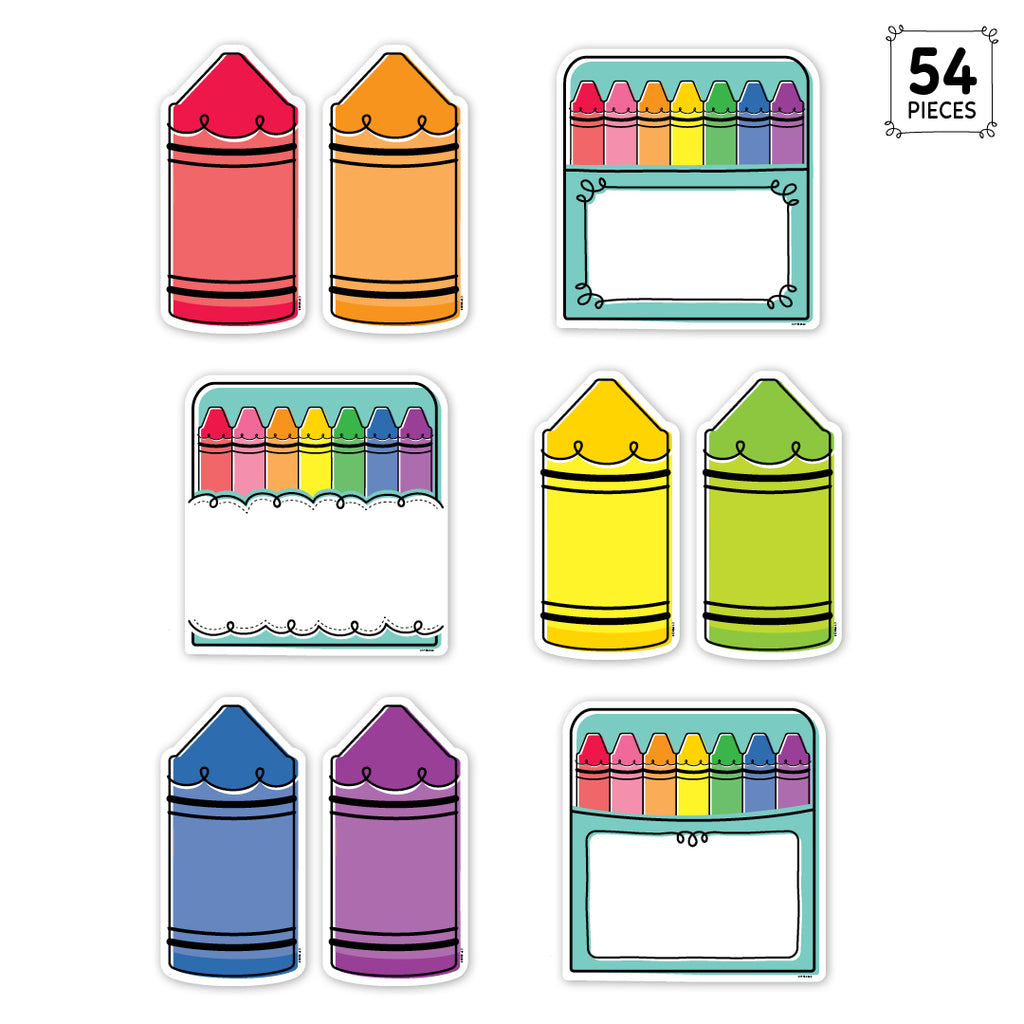 Core Decor Doodle Crayons 6" Designer Cut-Outs