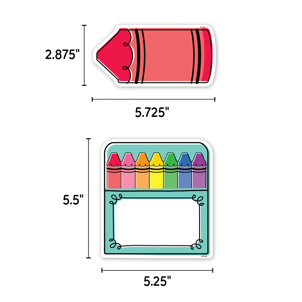 Core Decor Doodle Crayons 6" Designer Cut-Outs