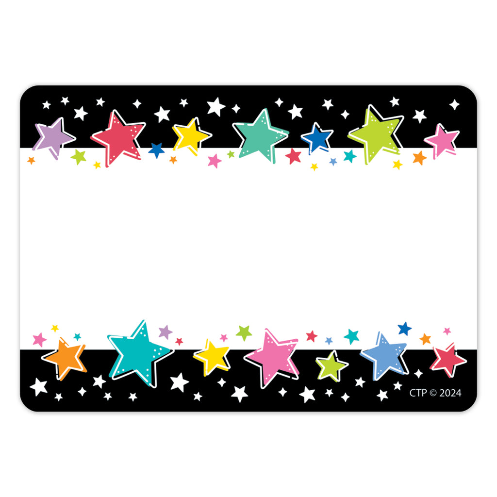 Star Bright Colorful Stars on Black Labels