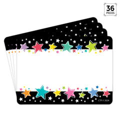 Star Bright Colorful Stars on Black Labels