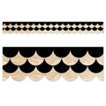 Core Decor Black and Wood Scallops EZ Border
