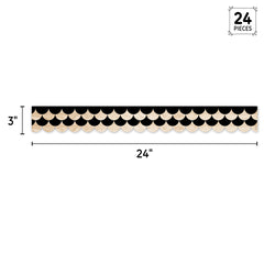 Core Decor Black and Wood Scallops EZ Border