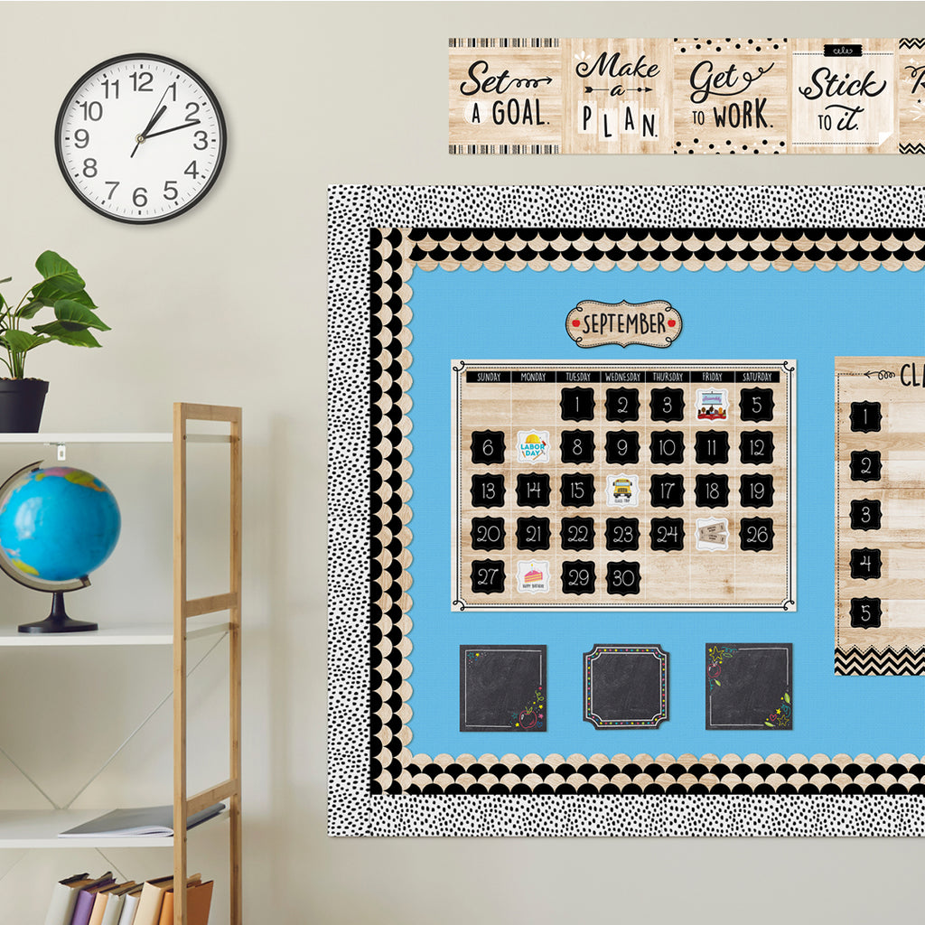 Core Decor Black and Wood Scallops EZ Border