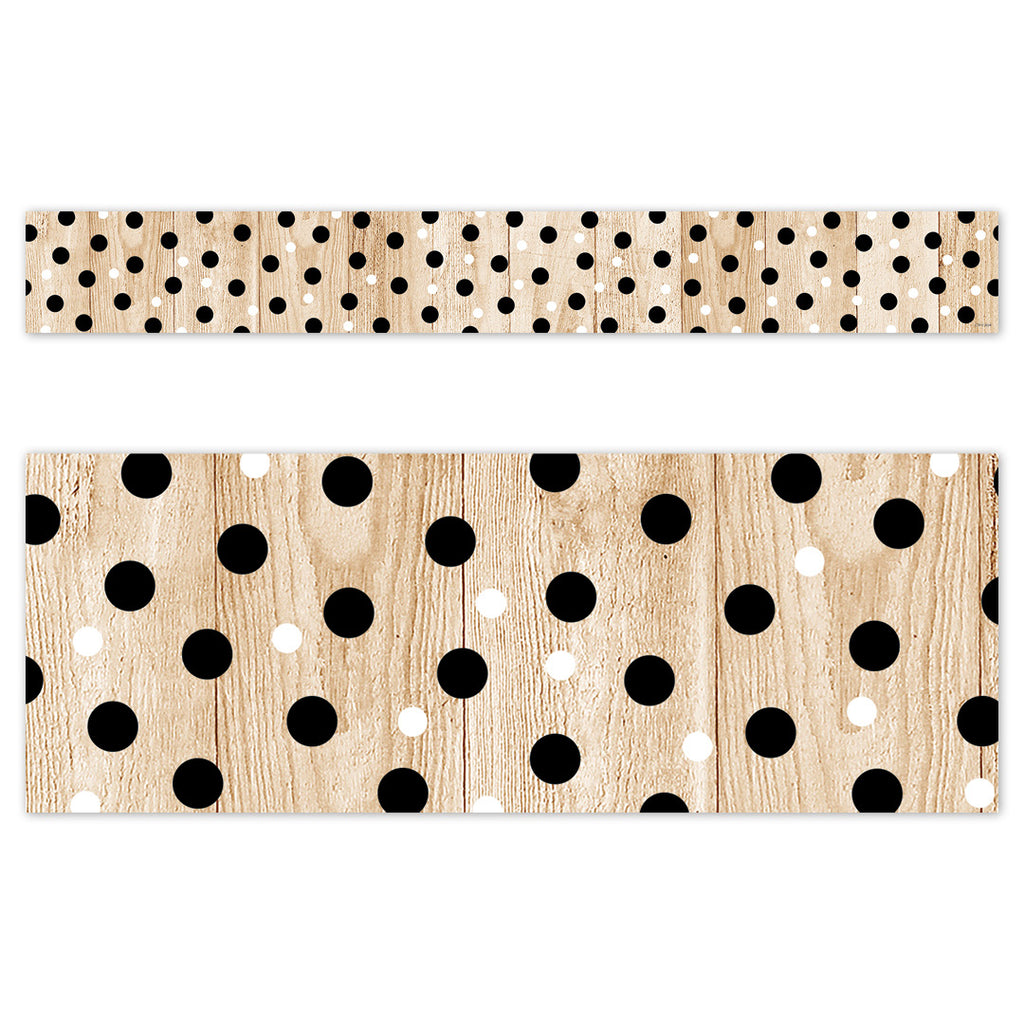 Core Decor Polka Dots on Wood EZ Border