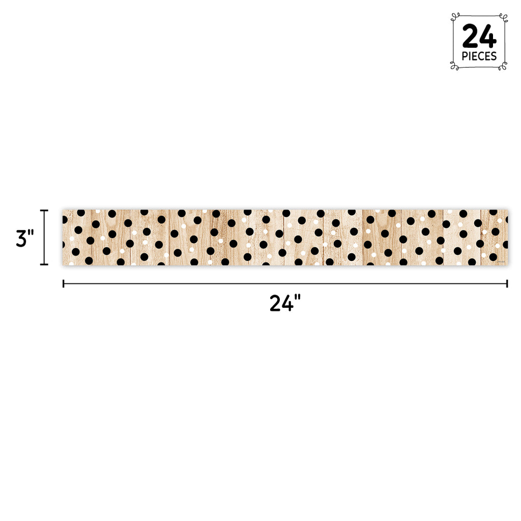 Core Decor Polka Dots on Wood EZ Border