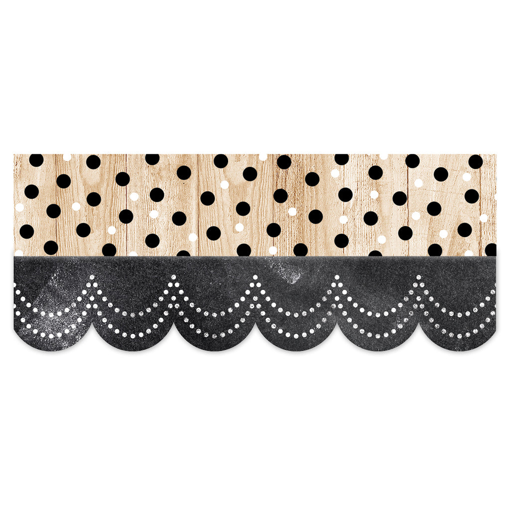 Core Decor Polka Dots on Wood EZ Border