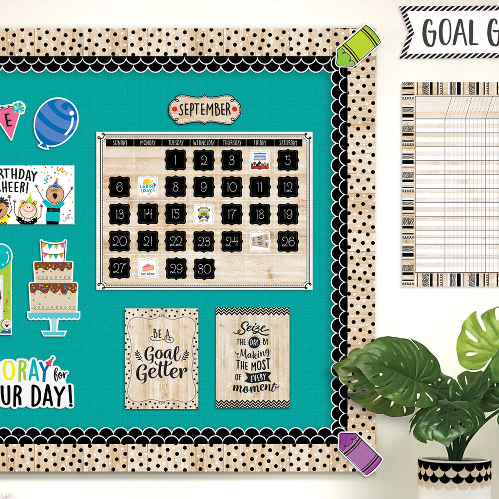 Core Decor Polka Dots on Wood EZ Border