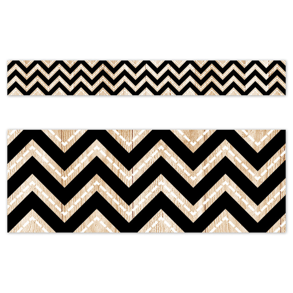 Core Decor Black and Wood Chevron  EZ Border