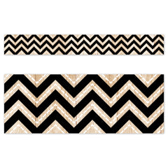Core Decor Black and Wood Chevron  EZ Border