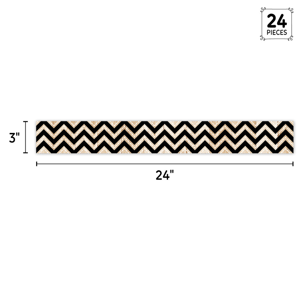 Core Decor Black and Wood Chevron  EZ Border