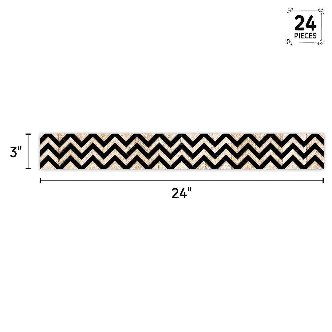 Core Decor Black and Wood Chevron  EZ Border