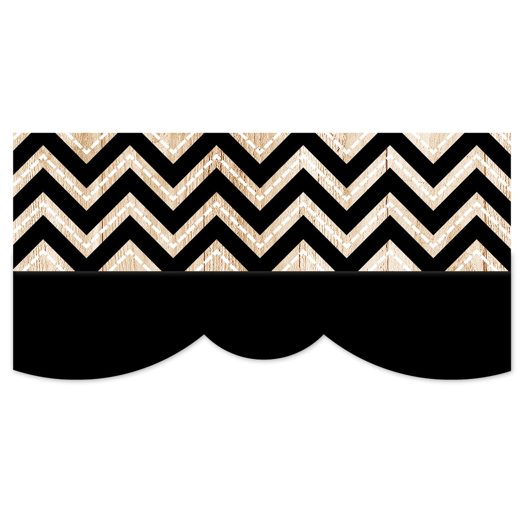 Core Decor Black and Wood Chevron  EZ Border