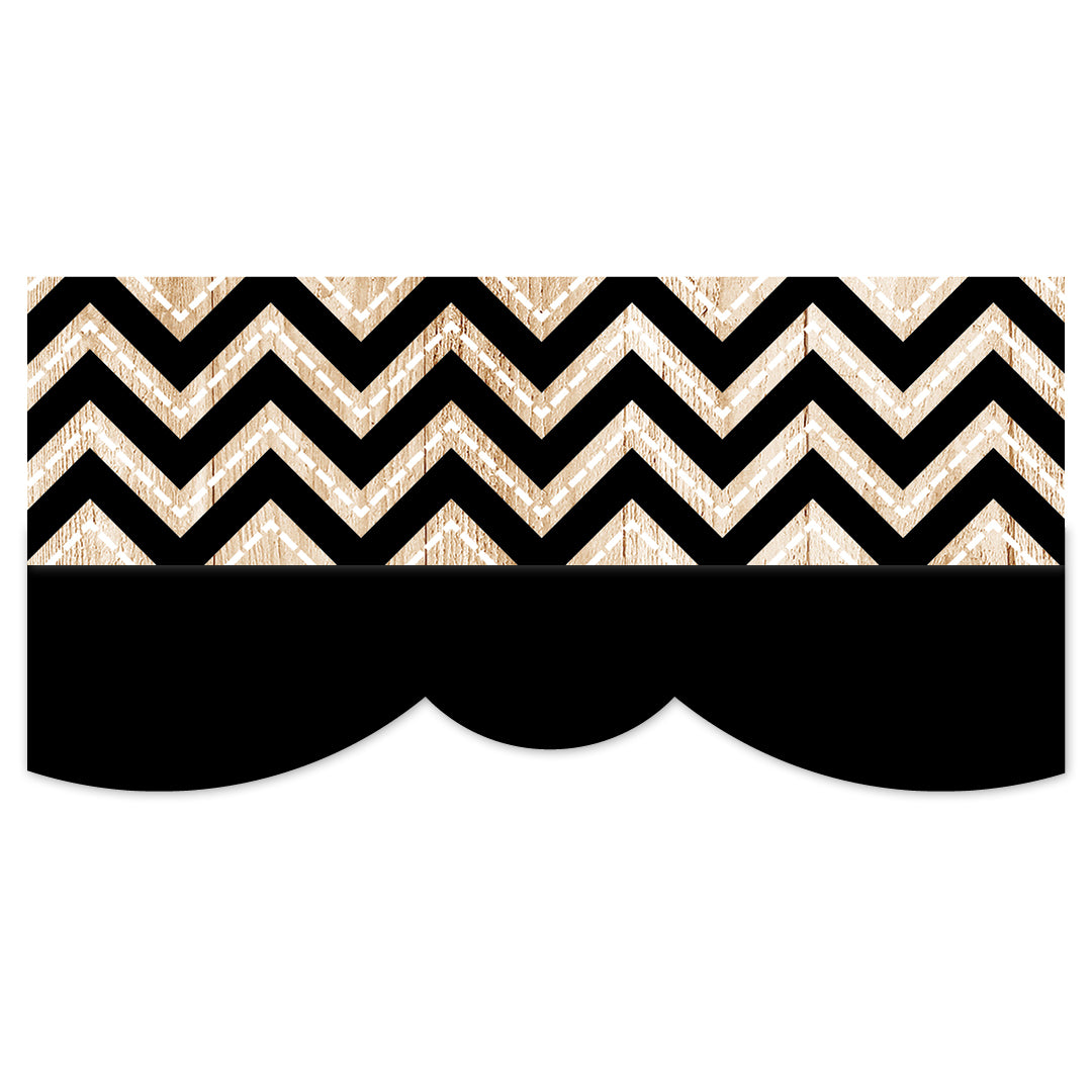 Core Decor Black and Wood Chevron  EZ Border