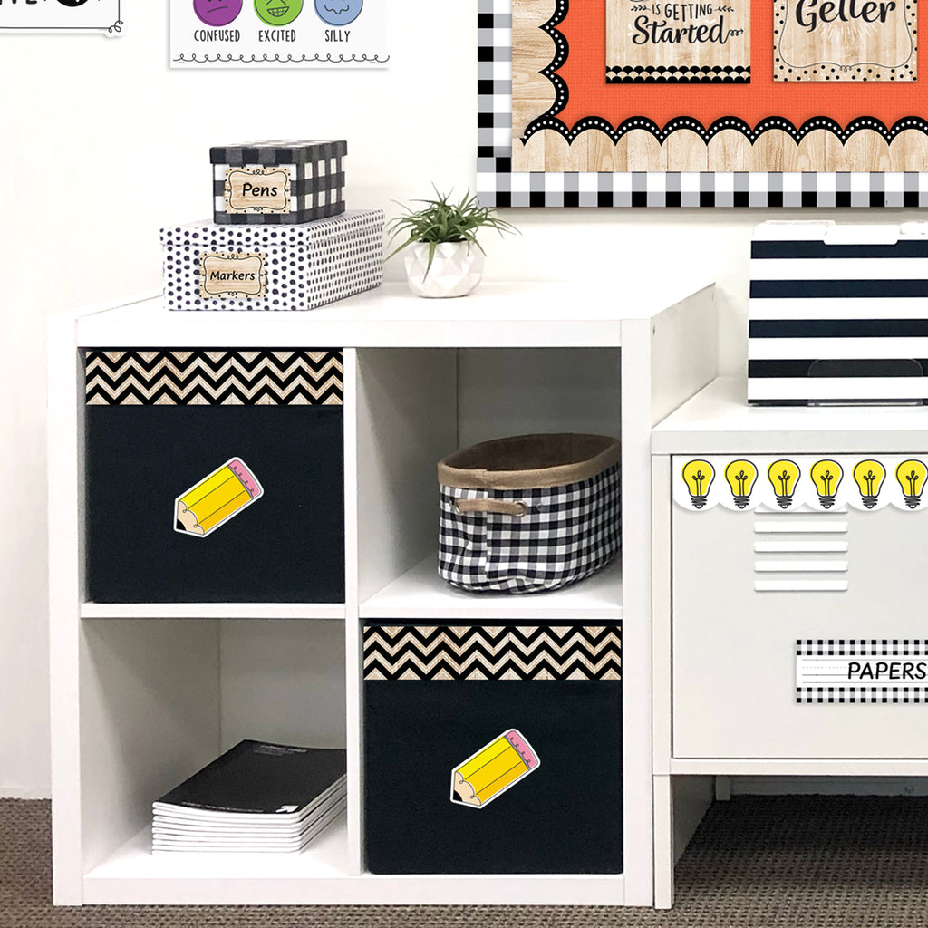 Core Decor Black and Wood Chevron  EZ Border