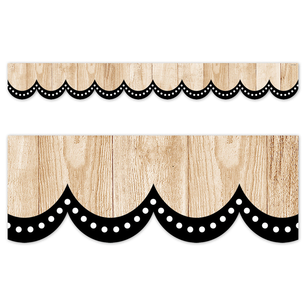 Core Decor Dotted Scallops on Wood  EZ Border