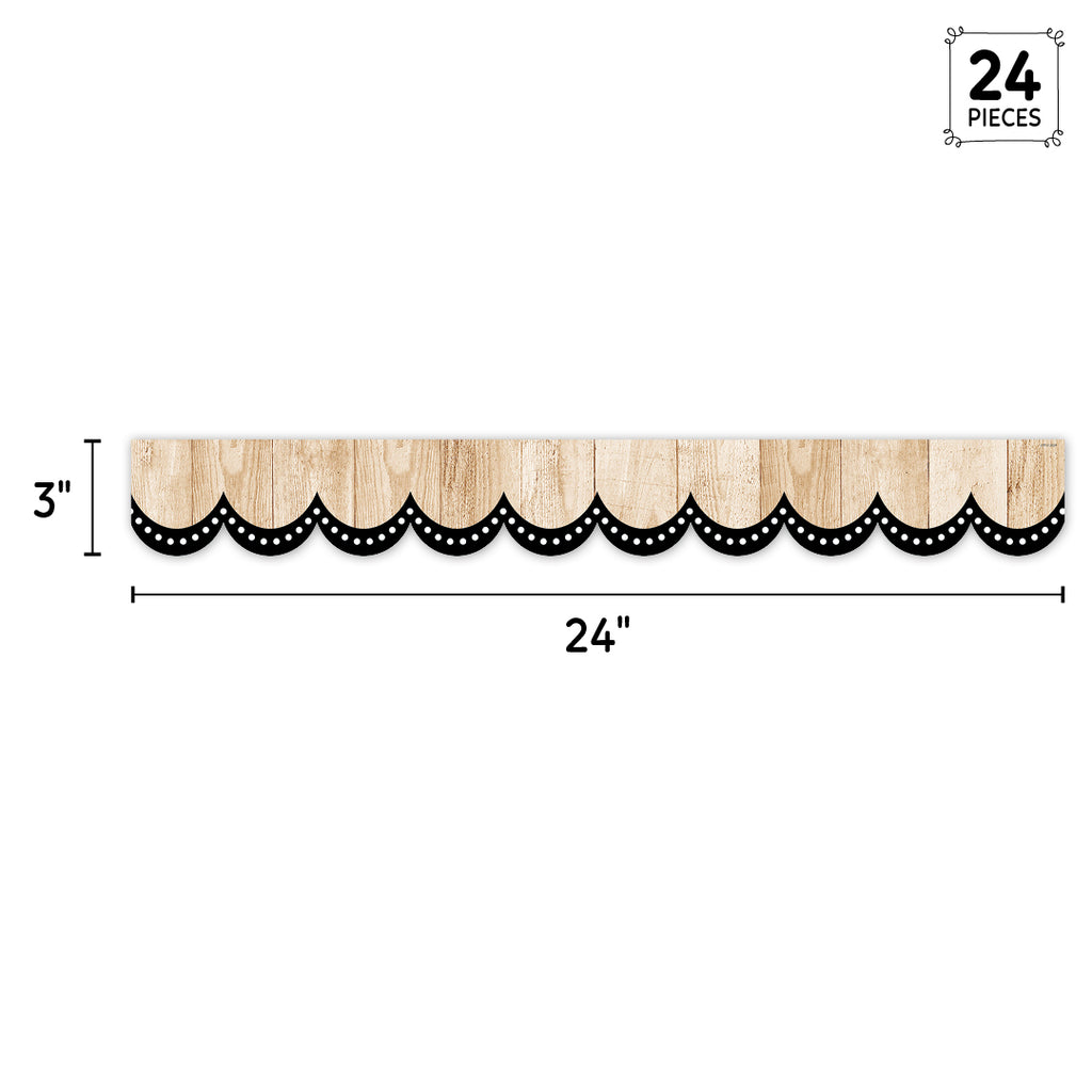 Core Decor Dotted Scallops on Wood  EZ Border