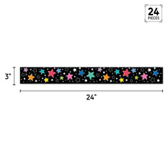 Star Bright Colorful Stars on Black EZ Border