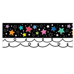 Star Bright Colorful Stars on Black EZ Border