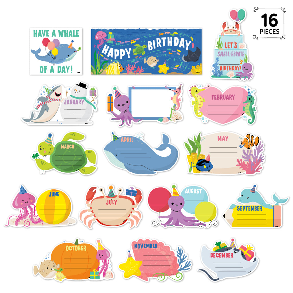 Sea Friends Happy Birthday Mini Bulletin Board