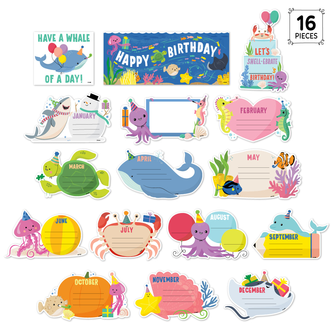 Sea Friends Happy Birthday Mini Bulletin Board