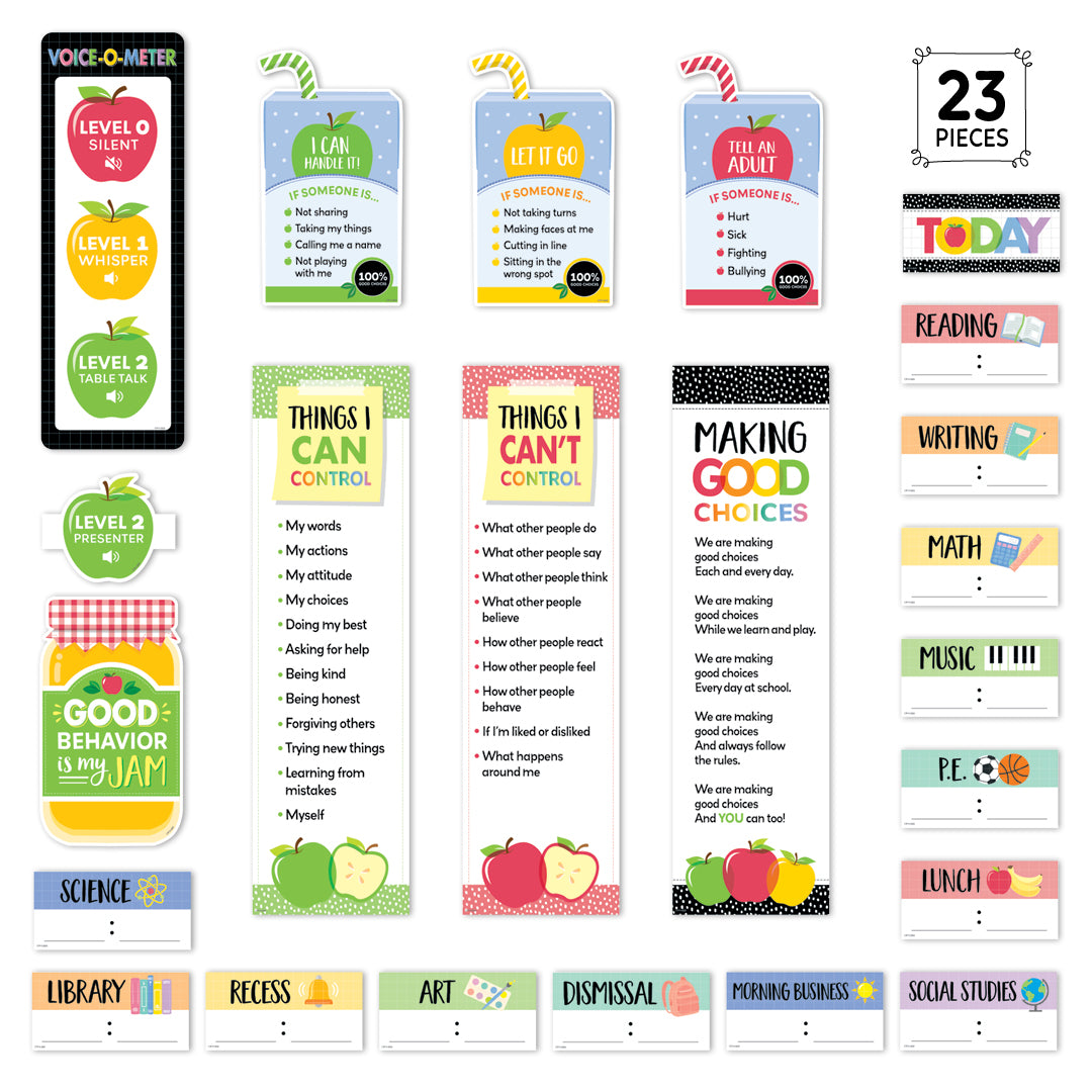 Apple Time Class Management Mini Bulletin Board