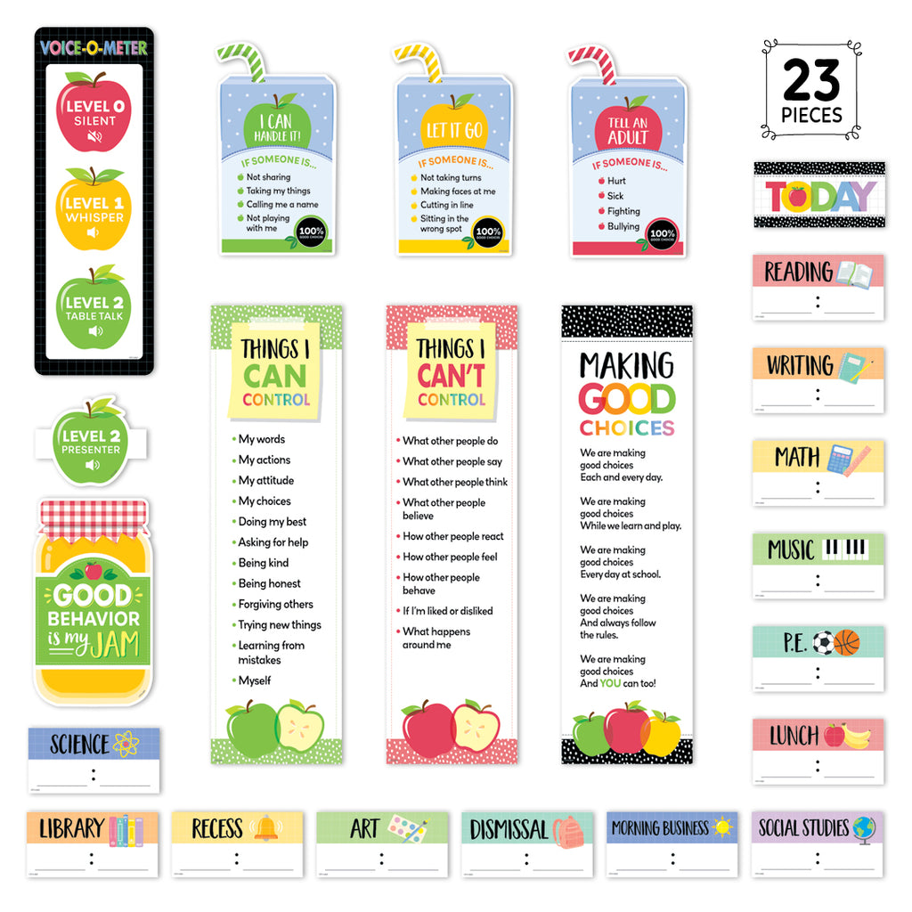 Apple Time Class Management Mini Bulletin Board