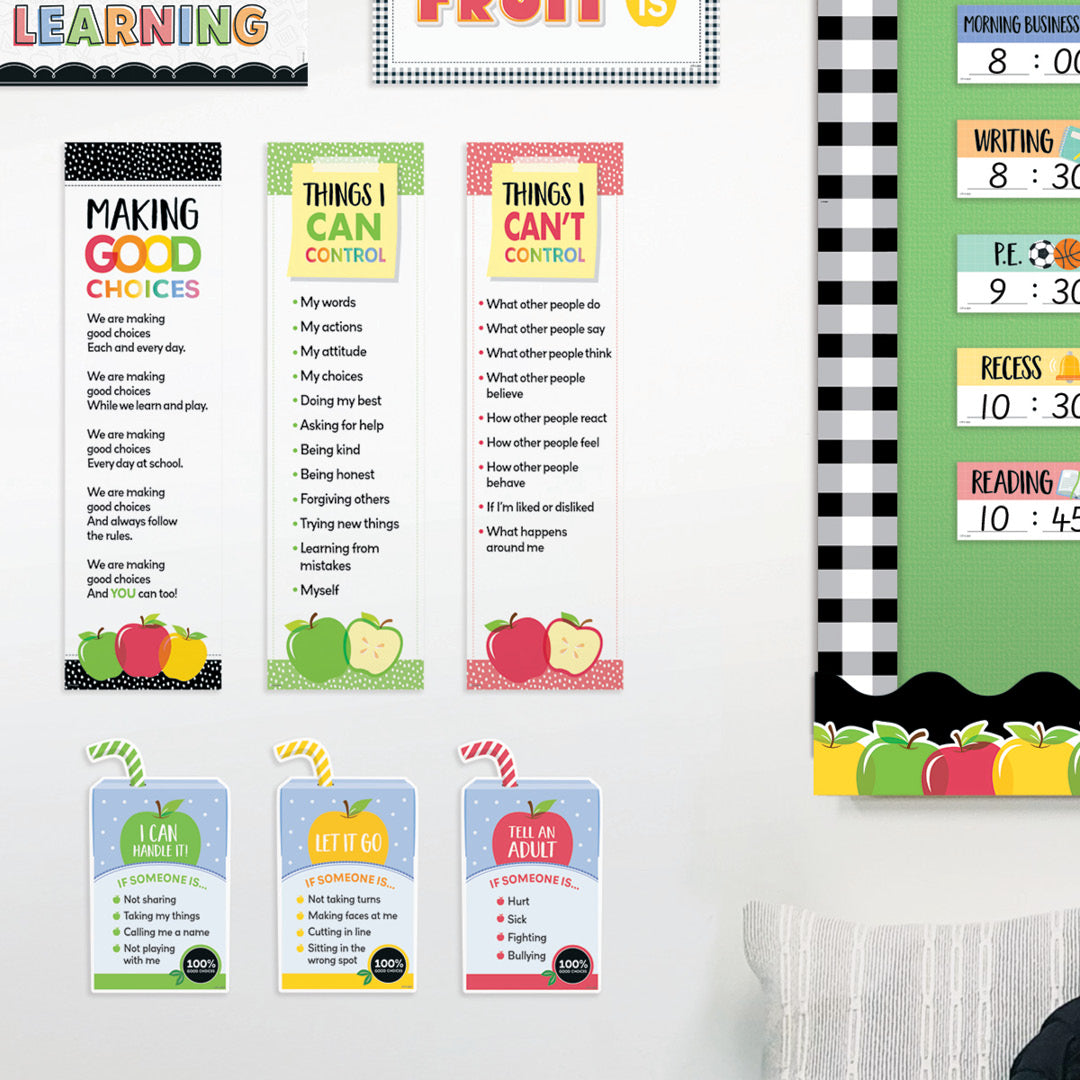 Apple Time Class Management Mini Bulletin Board