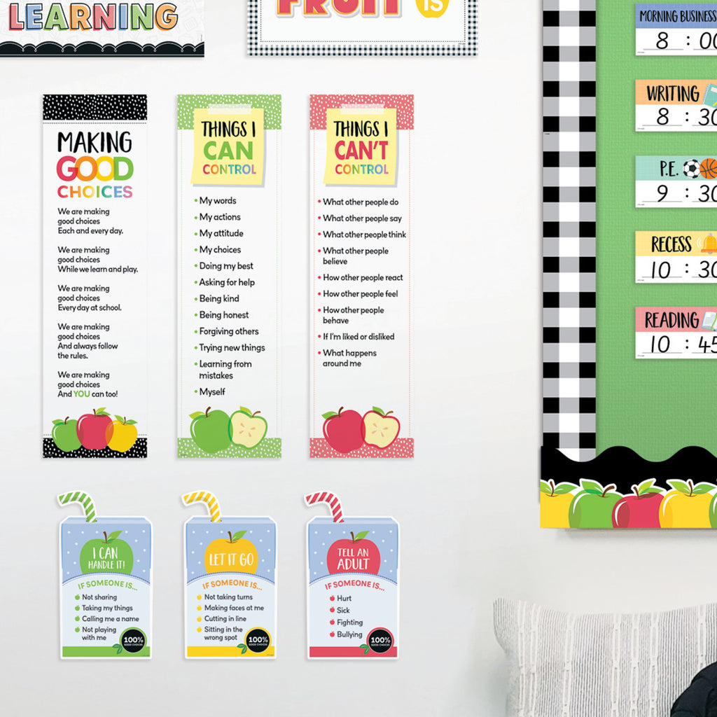 Apple Time Class Management Mini Bulletin Board