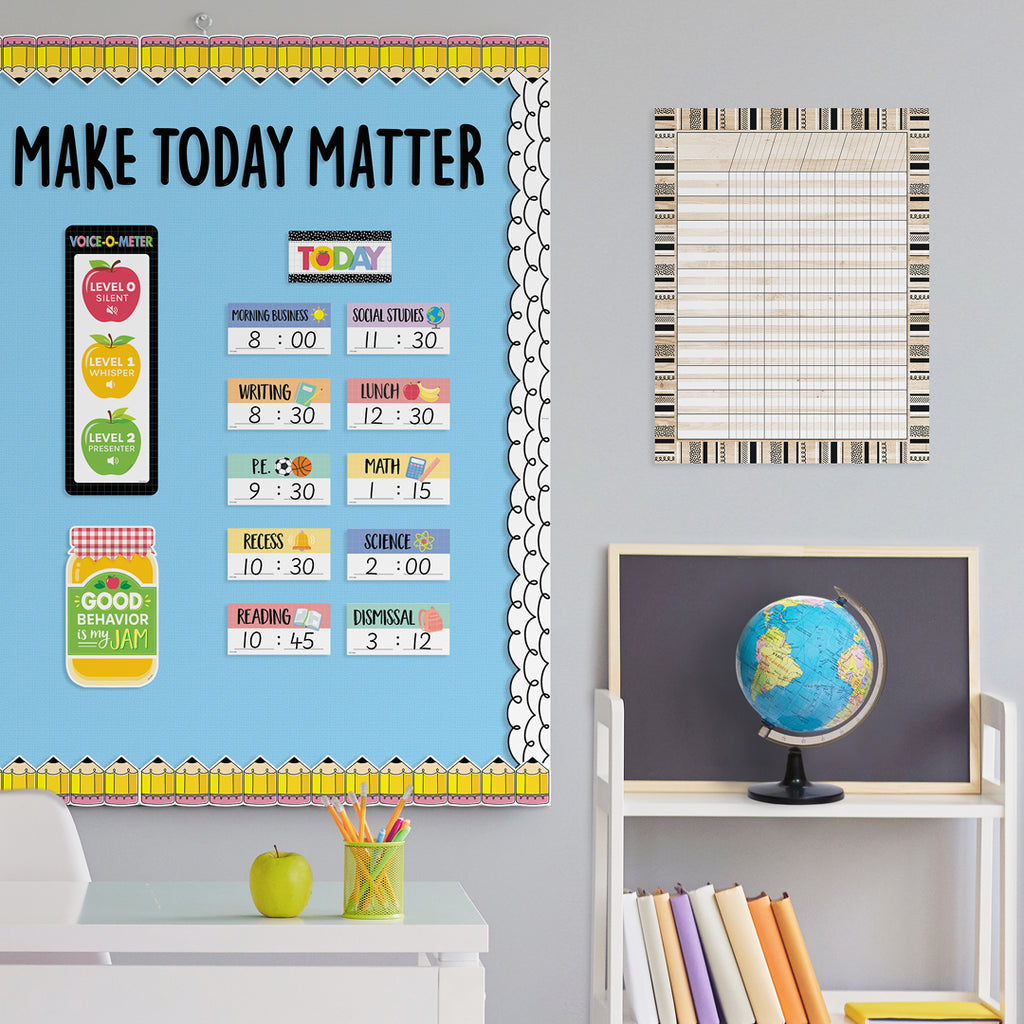 Apple Time Class Management Mini Bulletin Board
