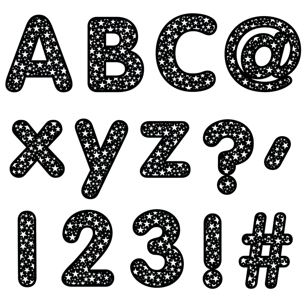 Core Decor Stars on Black Designer Letters