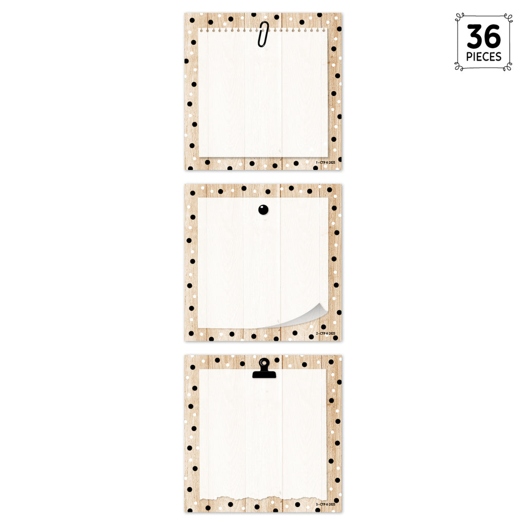 Core Decor Polka Dots on Wood 3" Designer Cut-Outs