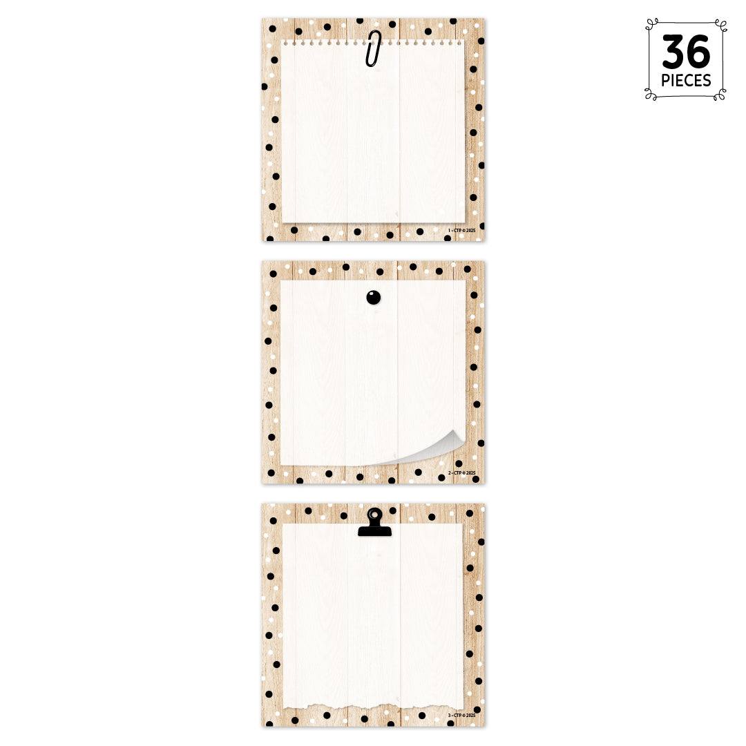 Core Decor Polka Dots on Wood 3" Designer Cut-Outs