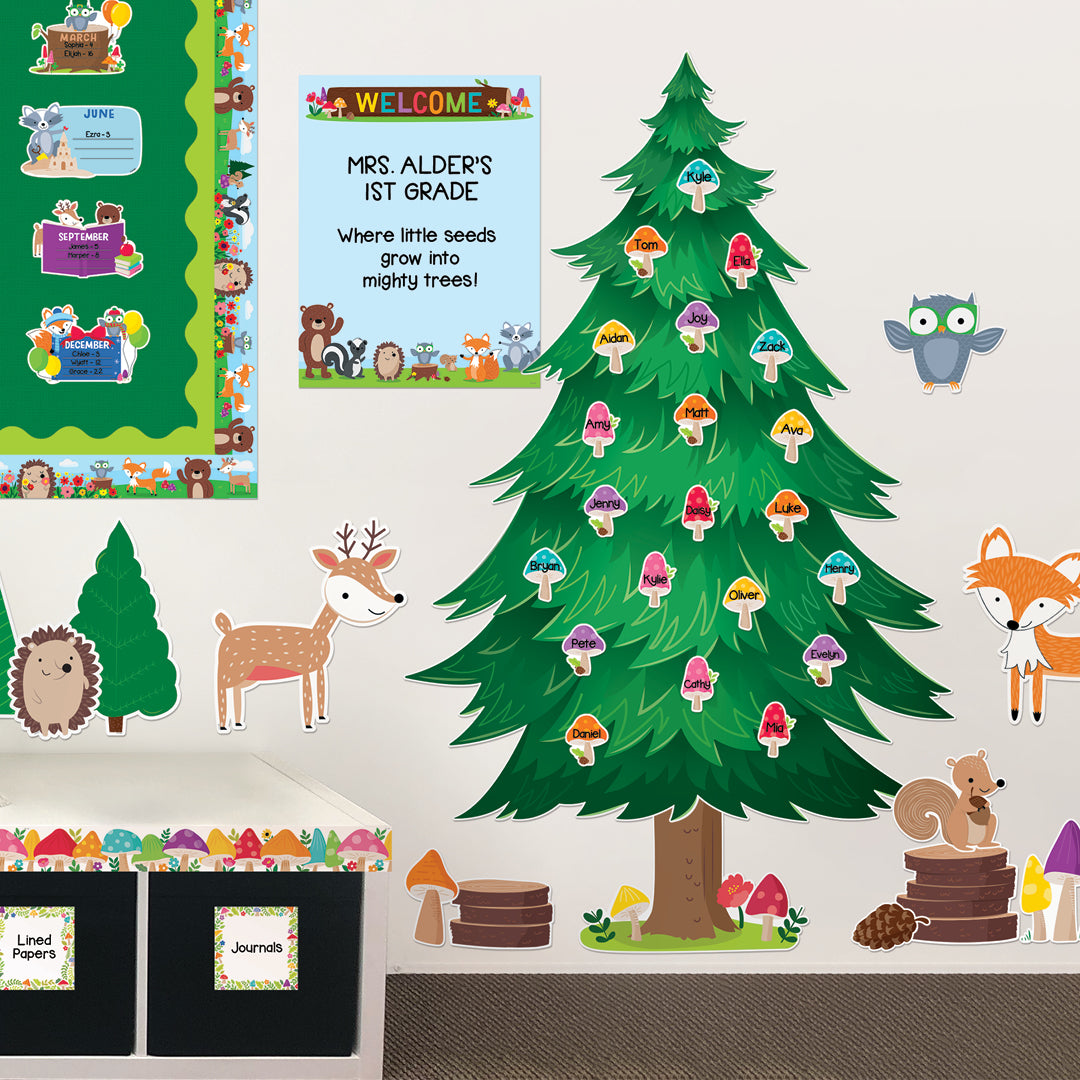 Woodland Friends Jumbo Pine Tree Bulletin Board