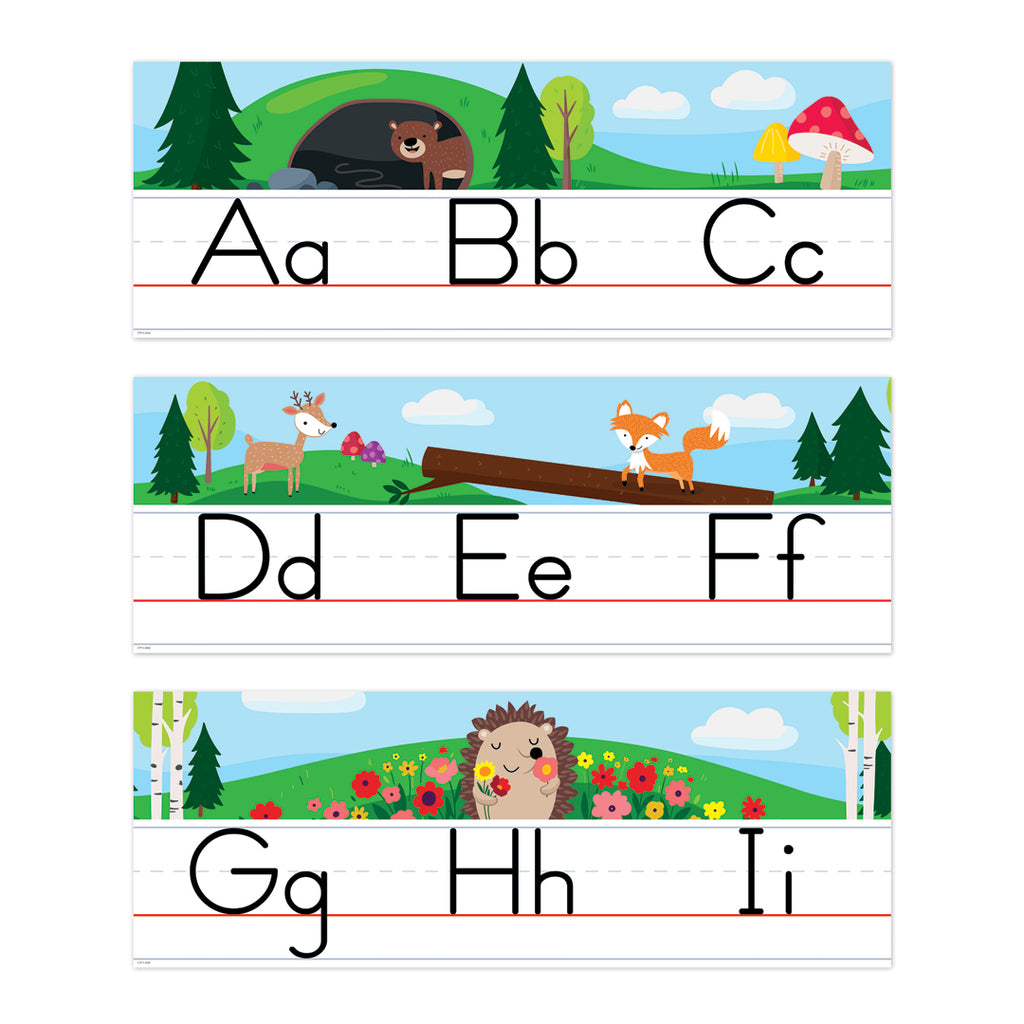 Woodland Friends Alphabet Line Bulletin Board