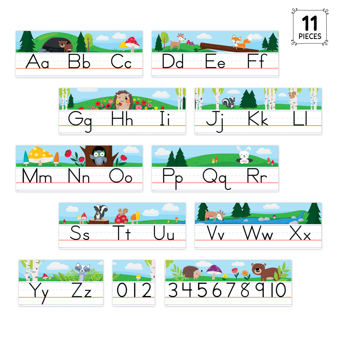 Woodland Friends Alphabet Line Bulletin Board