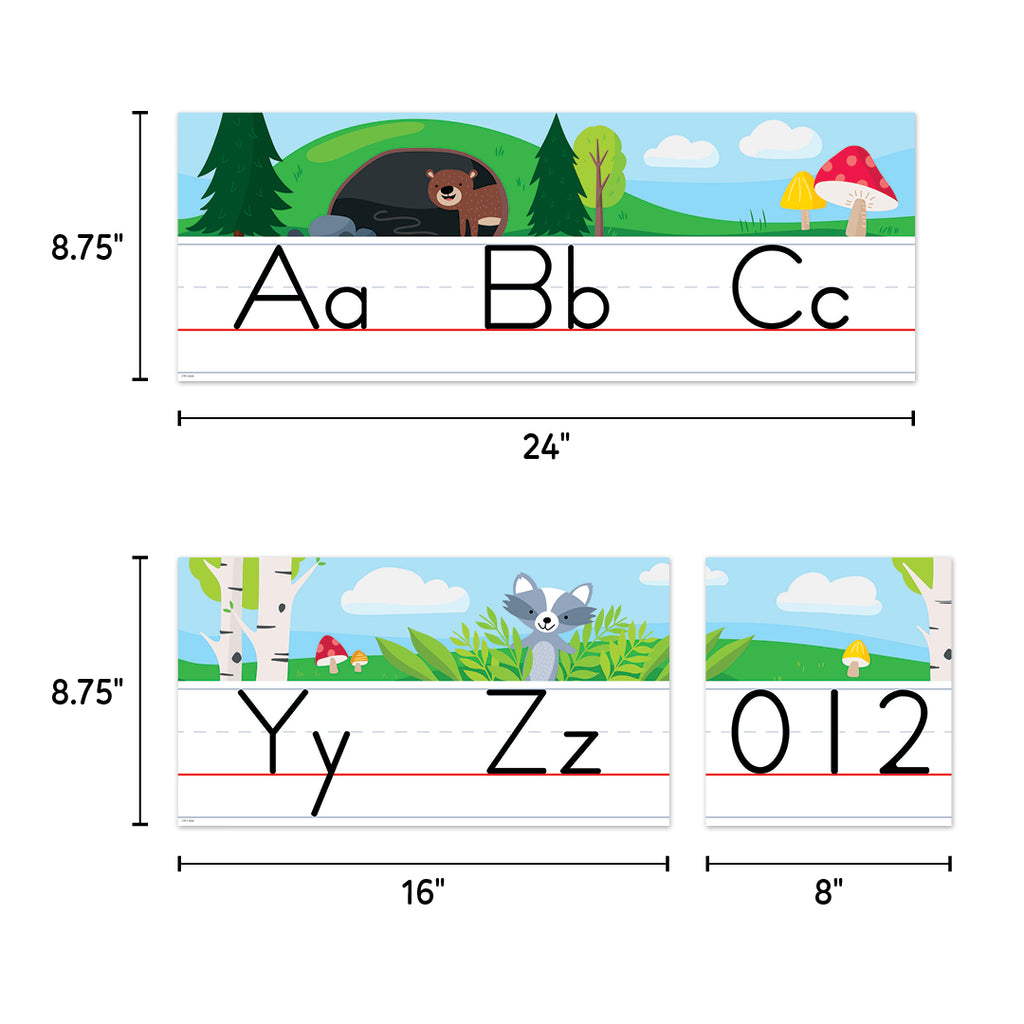 Woodland Friends Alphabet Line Bulletin Board