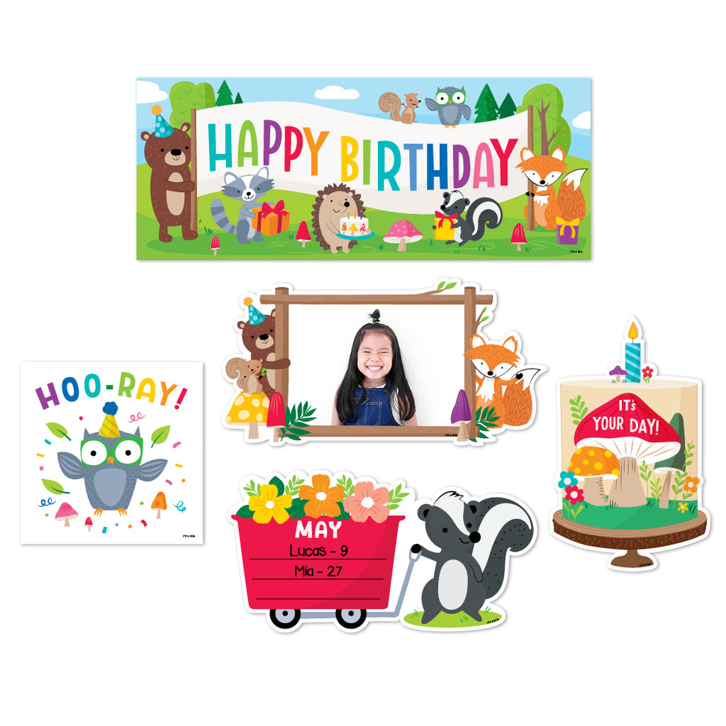 Woodland Friends Happy Birthday Mini Bulletin Board